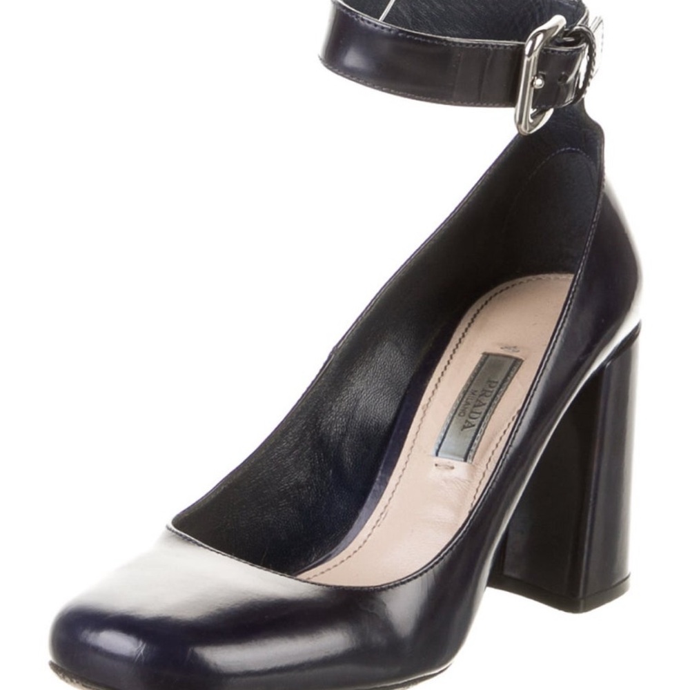 Prada Navy Ankle Strap Heels - Picture 9 of 11